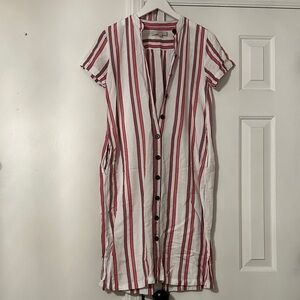 LOFT striped button down dress